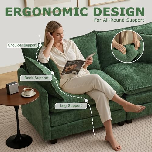 78" Modular Sectional Sofa, Cloud Loveseat Couch - Image 5