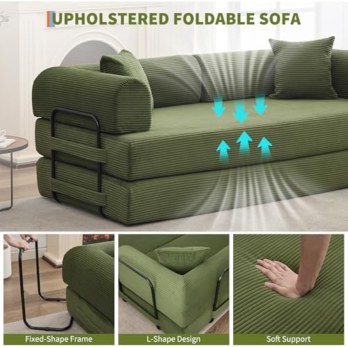 IDEALHOUSE 79" Convertible Futon Sofa Bed, Boneless Couch - Image 5