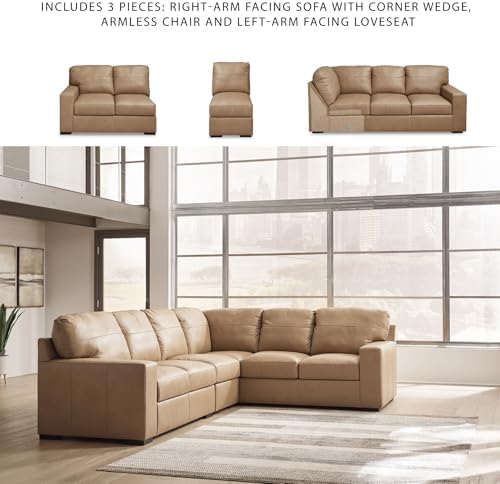 Signature Design by Ashley 3-Piece Top Grain Leather Sectional Sofa - Image 6