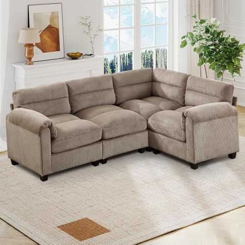 HAOMARKETS 90" Modular Sectional L Shaped Corner Sofa Couch, Premium Corduroy by HAOMARKETS