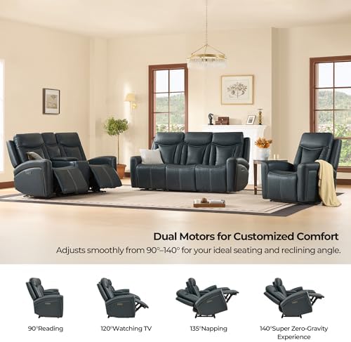 CHITA Zero Gravity Leather Power Reclining Sofa - Image 4