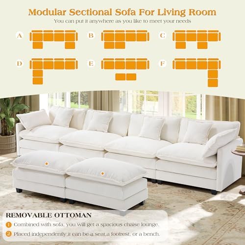 Hanherry Modular Sectional Sofa, Cloud Couch - Image 6