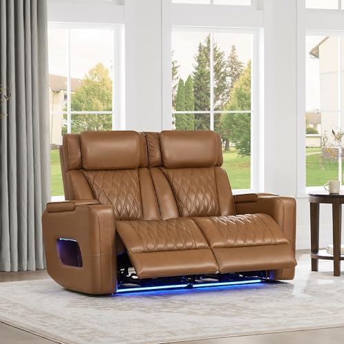 Watson & Whitely Genuine Leather Power Reclining Loveseat - Image 3