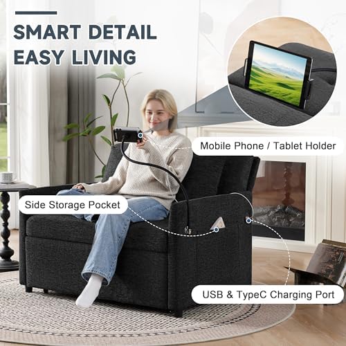 Loveseat Sleeper Sofa Convertible Sofa Bed, Pull Out Couch - Image 4