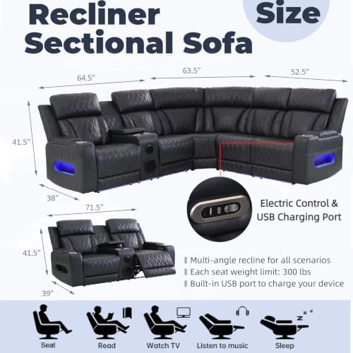 Power Reclining Sectional Sofa - Image 2