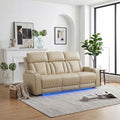 Power Recliner Sofa with LED Lights, Leather Power Reclining Sofa, Living Room by BrisaNube