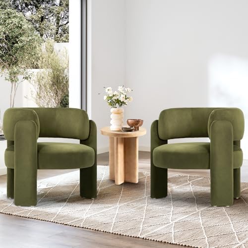 COLAMY Modern Accent Chair, Upholstered Barrel Chair by COLAMYHOME
