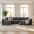 Claiks 128" Modular U Shaped Couch, Deep Seat Sofa by CLAIKS