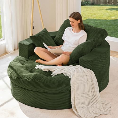 MAXYOYO Oversized Round Chaise Lounge Sofa, Boneless Chair by MAXYOYO