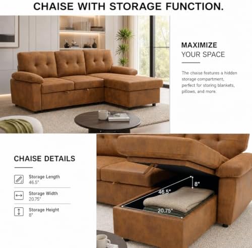 healthomse 88.5" Modular Sleeper Sofa Bed - Image 4