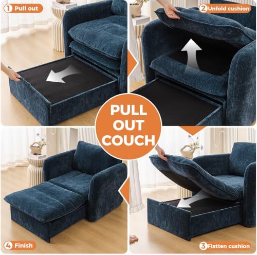 42'' 3-in-1 Sleeper Sofa Bed, Pull Out Couch, Sleeper Chair - Image 4