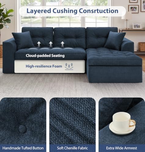 Hobestluk 105'' Boneless Couch Modular Sectional Sofa - Image 5