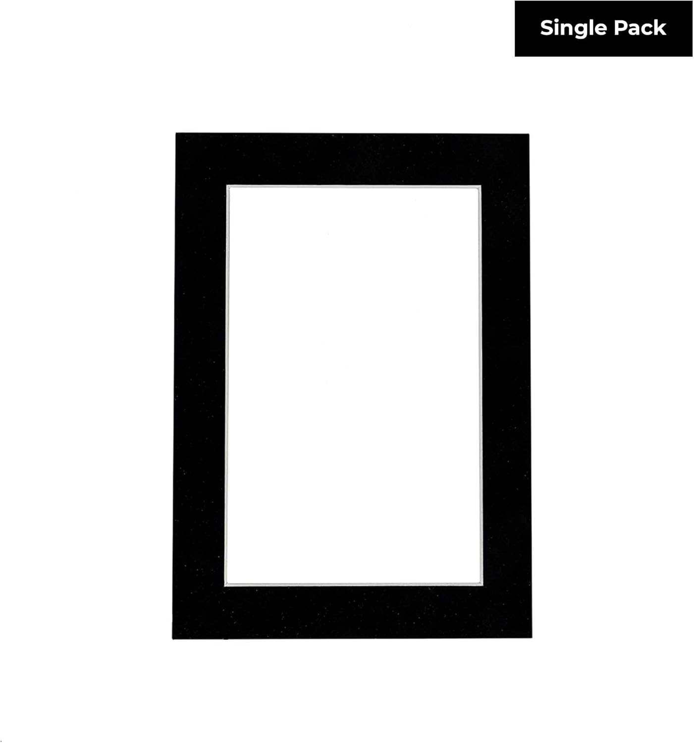 Poster Palooza 8x10 Mat Bevel Cut for 6x8 Photos - Acid Free Black Suede Precut Matboard - for Pictures, Photos, Framing - 4-ply Thickness
