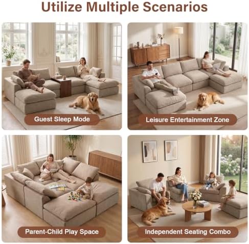 137" Cloud Couch Sectional Sofa - Image 6