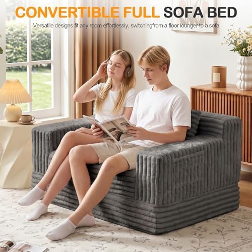Erament Boneless Loveseat Convertible Sofa Bed, Folding Floor Futon Sleeper - Image 3