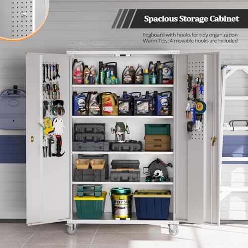 VINGLI Upgraded Wide & Deep Garage Storage Cabinet, Metal Storage Cabinet - Image 2