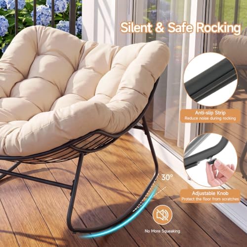 Papasan Rocking Chair, Oversized Outdoor Egg Chair - Image 3