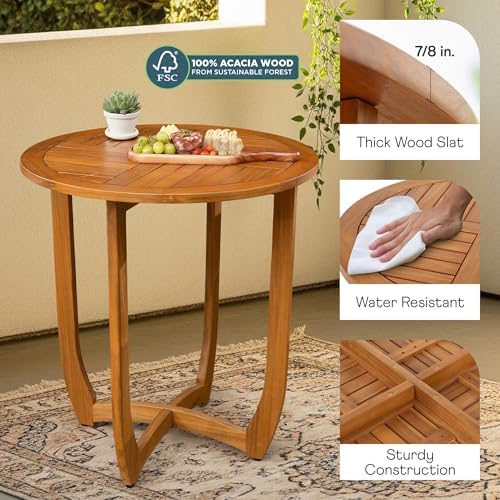 IDZO Sauvage 3-Piece Acacia Wood Outdoor Bistro Set - Image 4