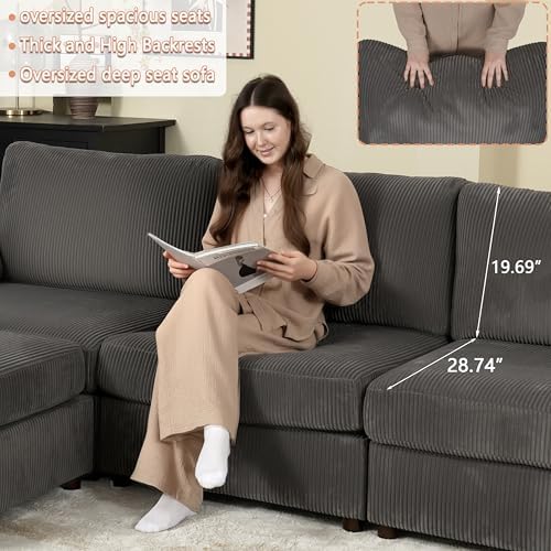 EASE MOOSE Oversized Sectional Modular Couch, Large L Shape Sectional Sofa - Image 6