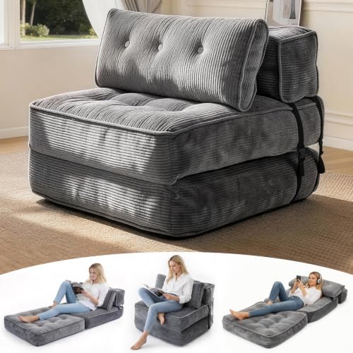 2 in 1 Folding Sofa Bed, Convertible Single Sleeper Chair by FervorFurnDirect