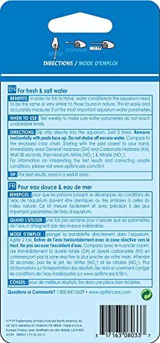 API 5-IN-1 TEST STRIPS Freshwater and Saltwater Aquarium Test Strips 4-Count Box - Image 2
