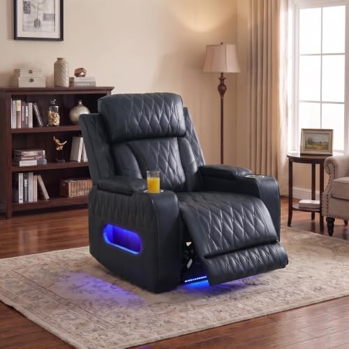 Electric Recliner Chair, Leather Reclining Couch by Caberryne