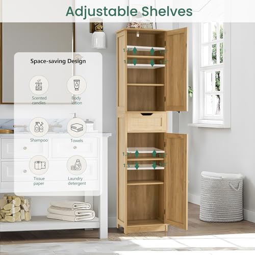 Iwell 66.9" Tall Bathroom Storage Cabinet - Image 4
