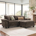 SUNSHINE VALLEY 3-Seat L Shaped Modular Cloud Couch Sectional Sofa Ottoman by SUNSHINEVALLEY