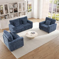 Loveseat Sofa with 2 Accent Sofa Chairs Chenille Couch Set by MAHYIZYI-SimpleFashionable