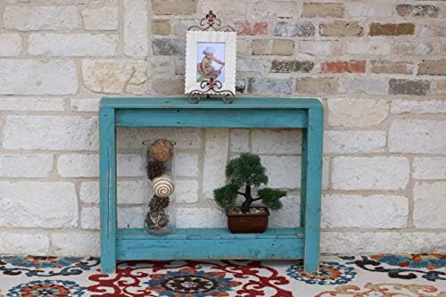 Doug and Cristy Designs Turquoise Rustic Entry Way Table 36" L by DougandCristyDesigns