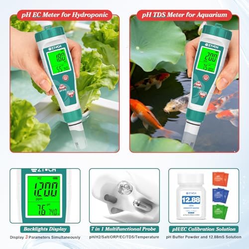 Pool Salinity pH Tester Hydrogen Water Tester, 7 in 1 pH Salt ORP - Image 6