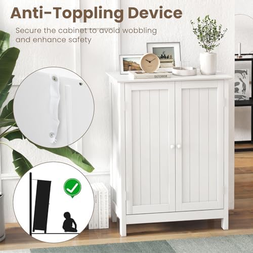 COSTWAY Bathroom Storage Cabinet, Freestanding Bathroom Organizers - Image 6