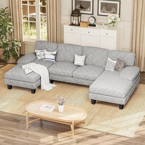 Furmax Sectional Couches for Living Room, Loop Yarn, Pearl Gray - Image 7