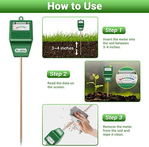 Dr.meter Soil Moisture Meter for Plants, Plant Water Gauge Test Kit - Image 3
