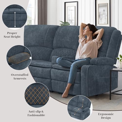 5 Seater Reclining Sofa Set, Modern Living Room Couch Set - Image 5