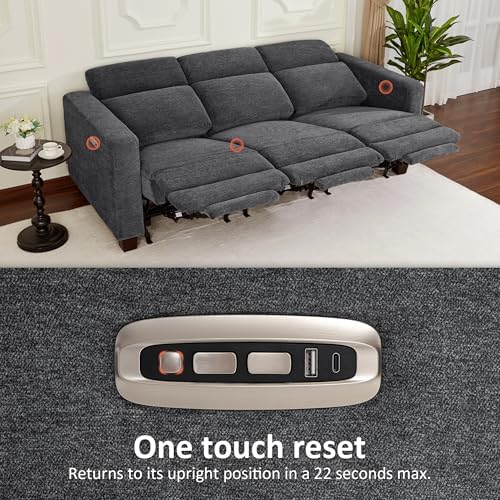 MCombo 85.4'' Zero Wall Hugger Power Recliner Sofa - Image 6