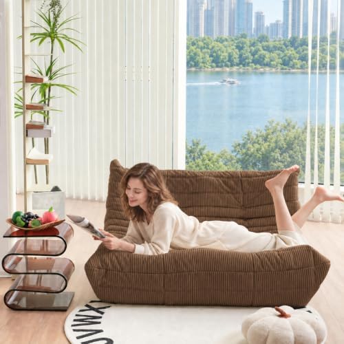 N&V Fireside Loveseat, Mid Century Armless Twin Size Floor Sofa, Soft Premium - Image 7