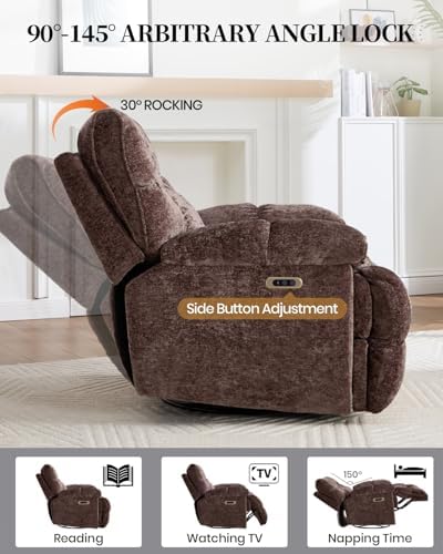 Oversized Power Swivel Rocker Recliner Chair - Image 6