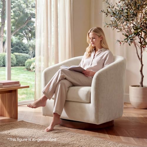 ModernMate Swivel Accent Chair Set of 2, No Assembly Required 360° Upholstered - Image 5