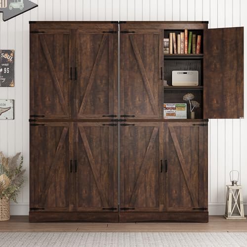 chartustriable 71in Farmhouse Kitchen Pantry Cabinet, Tall Storage Cabinet - Image 4