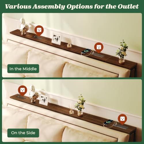 SUPERJARE 39.4 inch Narrow Behind Couch Table - Image 5