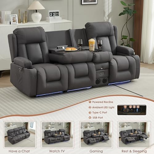 TUNYI Wall Hugger Loveseat Recliner Sofa - Image 4