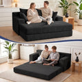 Convertible Sofa Bed with Ottoman, Small Boneless Loveseat Couch by Cidludto