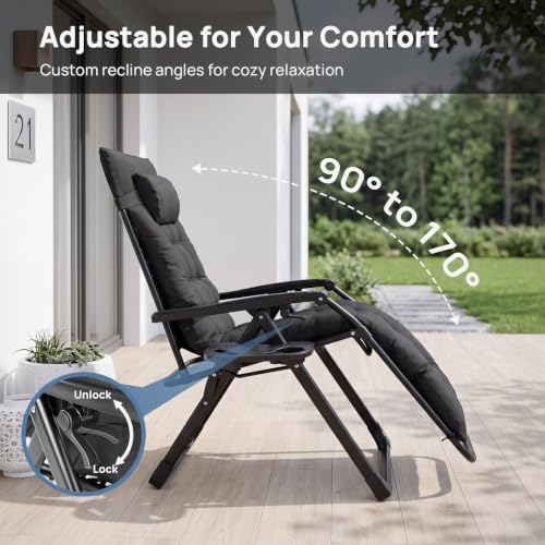 DUMOS Zero Gravity Chair, Lounge Chair Outdoor - Image 3