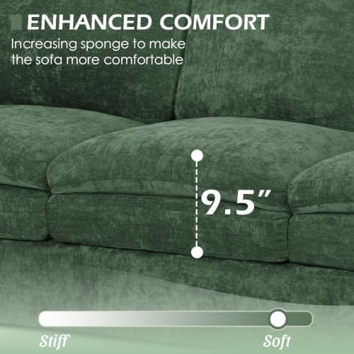 89” Chenille 3-Seater Sofa w/Two Arm Pillows - Image 6