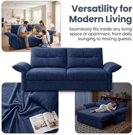 85" Convertible Queen Pull Out Sleeper Sofa Bed - Image 4
