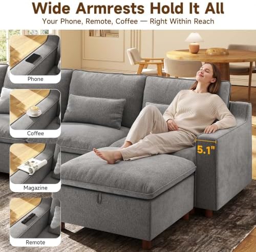 Ihanherry 134" Oversized Modular Sectional Sofa - Image 6