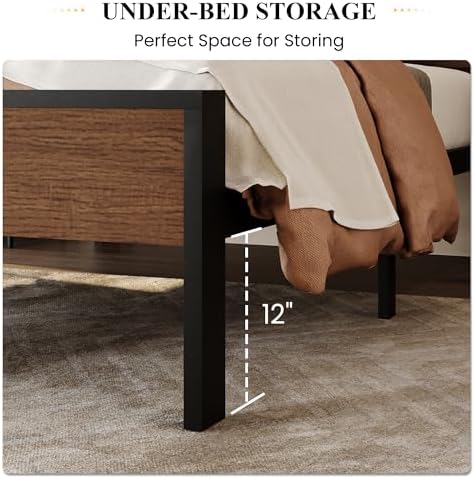 SHA CERLIN 14 Inch Twin Size Metal Platform Bed Frame - Image 4