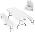 VINGLI Picnic Table Set with 2 Benches, 6 Feet Camping Table Chair Set by VINGLI