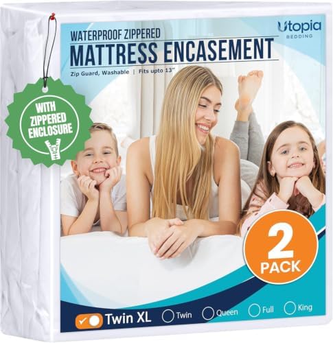 Utopia Bedding Mattress Protector Zippered Twin XL Size, 100% Waterproof Bed by UTOPIABEDDING